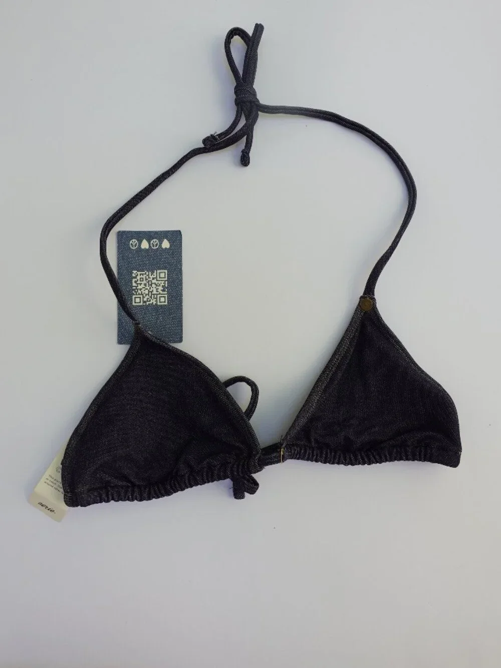 Women's American Eagle Aerie Triangle Bikini Top in Denim Size S NWT $34